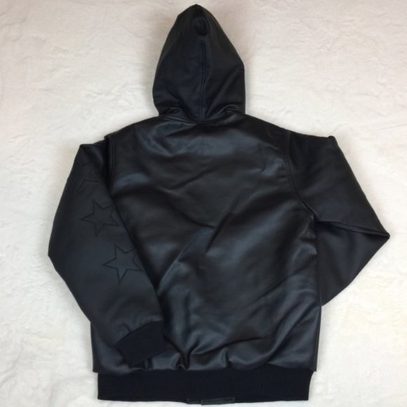 Yankees Faux Leather Hooded Quilt Bomber Jacket S - Picture 2 of 8